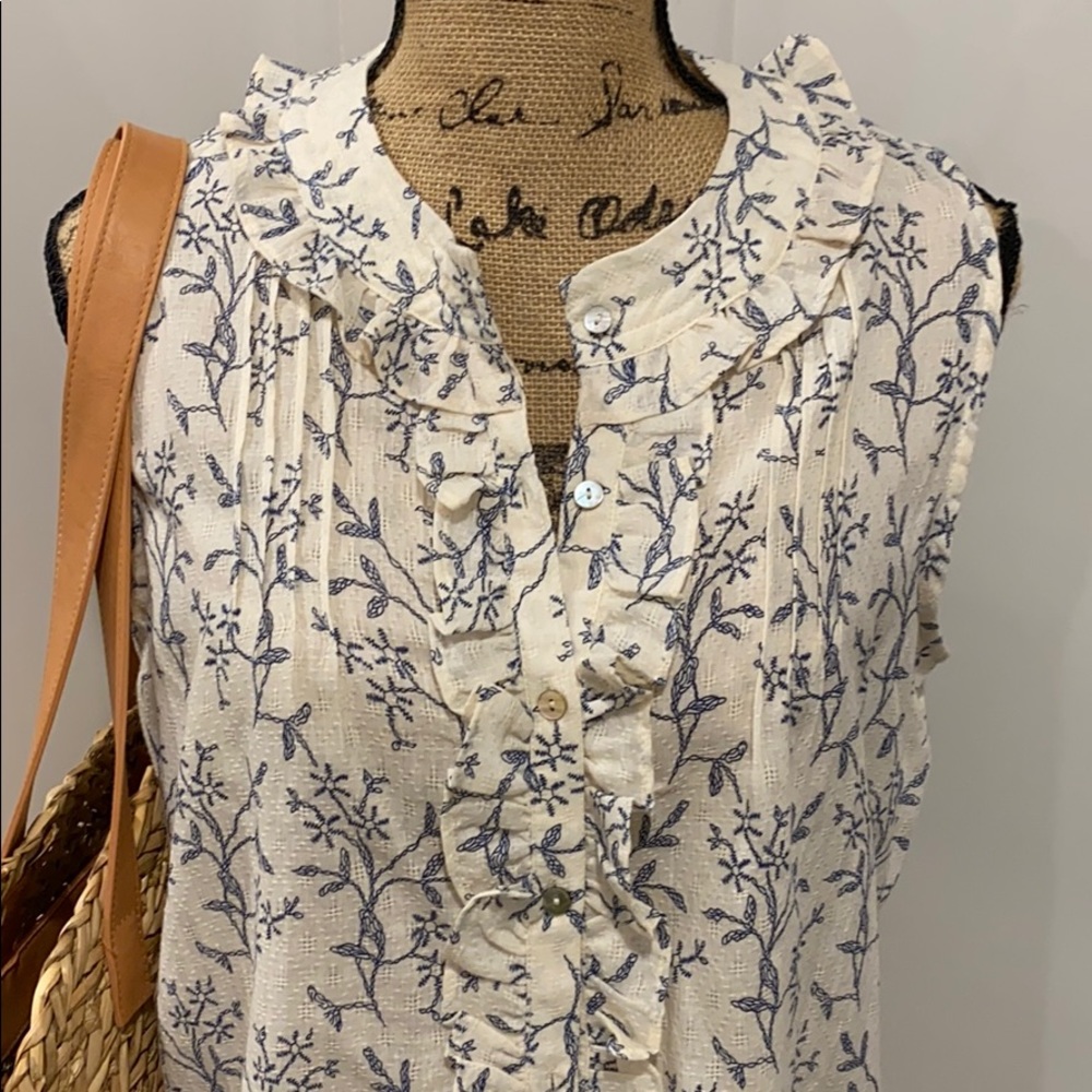 Alice Blue Ruffle Top Size M - Picture 2 of 9